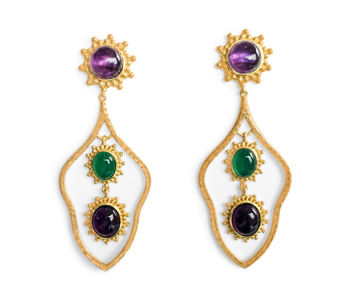 Green and hotsell purple earrings