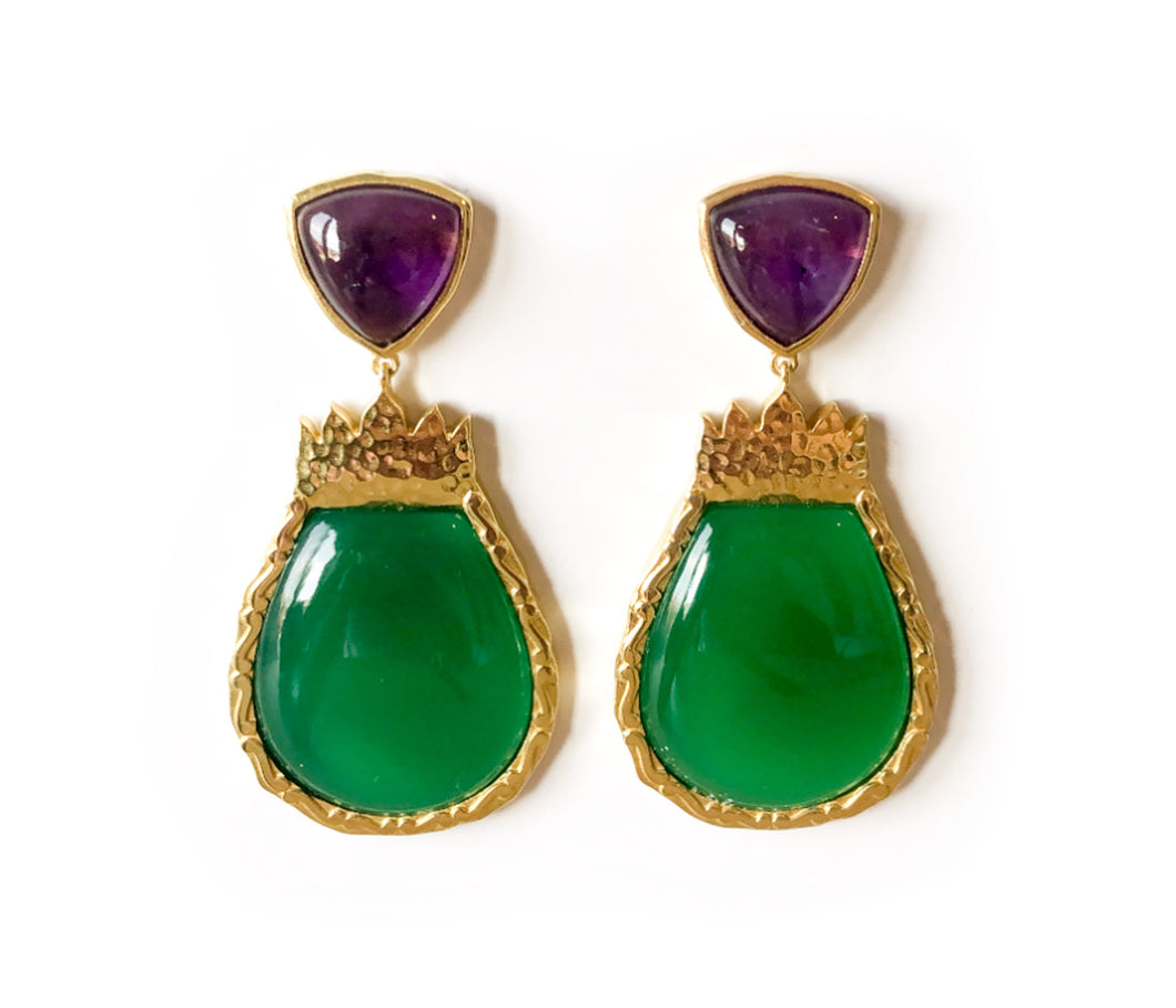 Green and purple on sale earrings