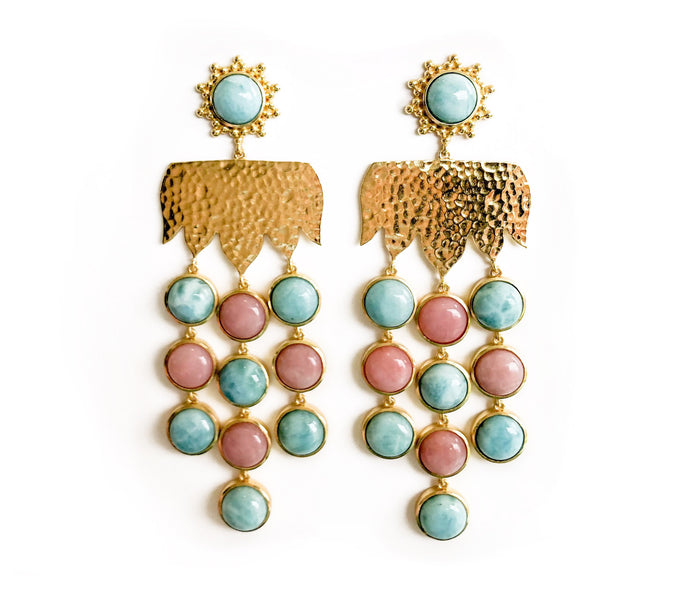 MAGDALENA EARRINGS BLUE/PINK