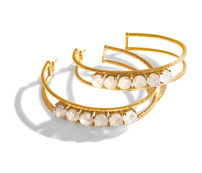 SURANA HOOP LARGE - MOONSTONE
